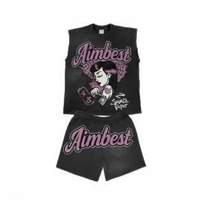 Oversized Graphic Sleeveless Shirt & Short Set