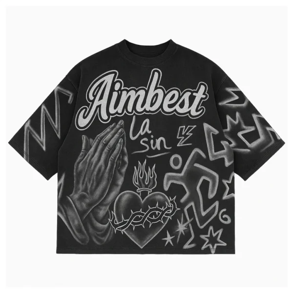 Luxury 3/4 Sleeve Oversized Cropped T-Shirt